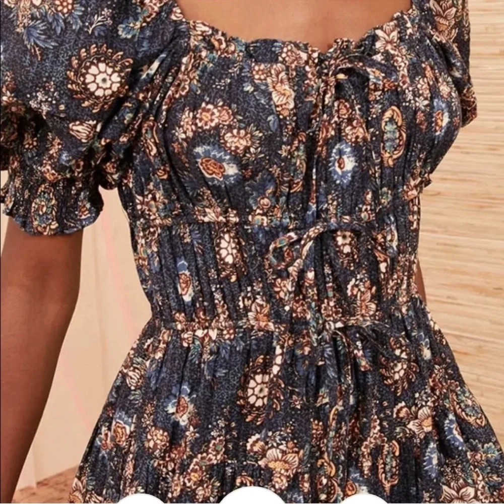 Ulla Johnson Juniper Mini Dress in Twilight Navy Floral milkmaid boho pockets - Picture 8 of 16